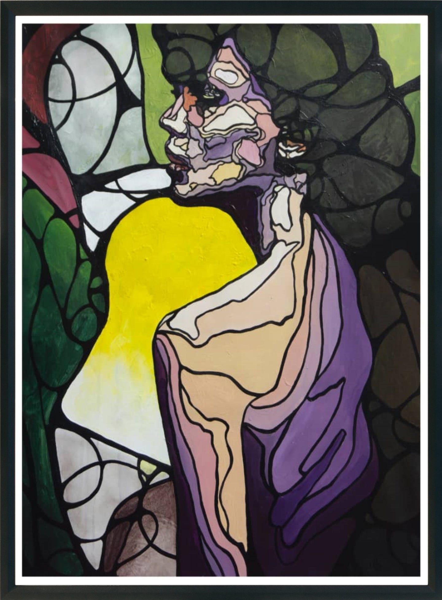 cuadro moderno colorido torso mujer altanera 