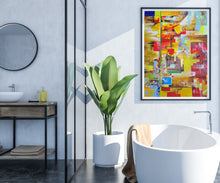 Cargar imagen en el visor de la galería, arte original de colores en un baño moderno